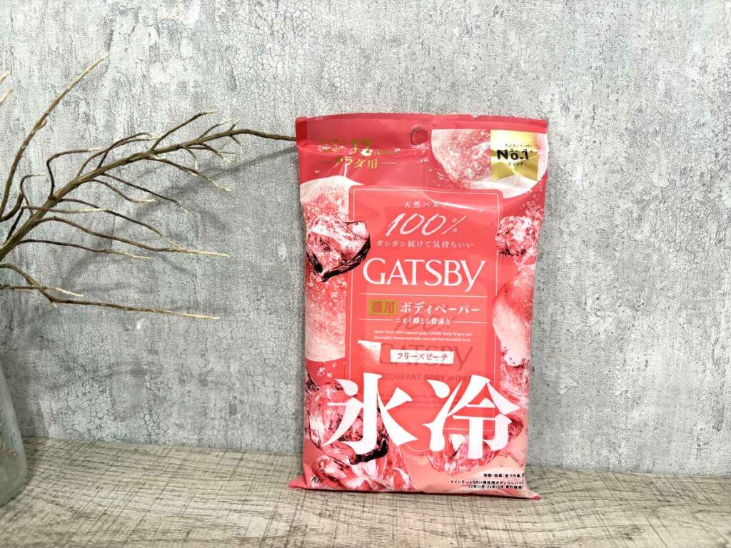 Gatsby Ice-Cold body wipes in Freeze Peach scent
