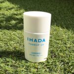 IHADA sensitive-skin face sunscreen bottle with clear beige tone-up finish