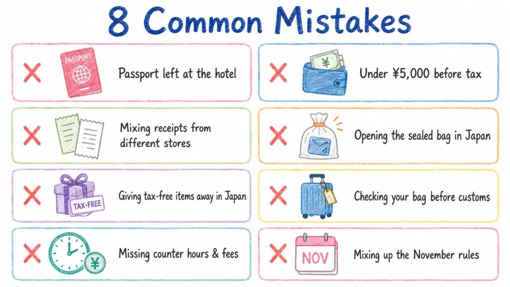 Eight common tax-free shopping mistakes in Japan
