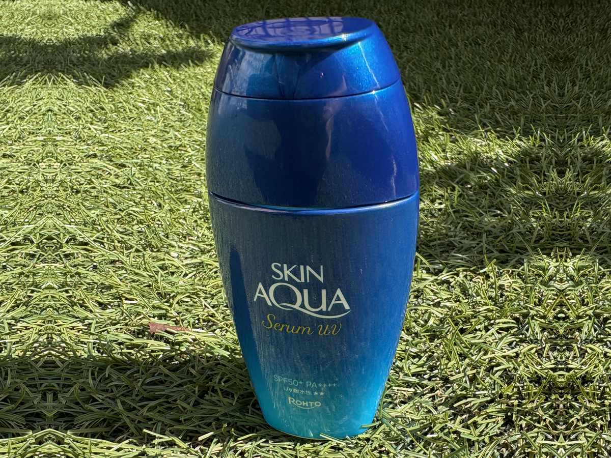 Skin Aqua Hyaluron Serum UV bottle — hydrating Japanese sunscreen with hyaluronic acid