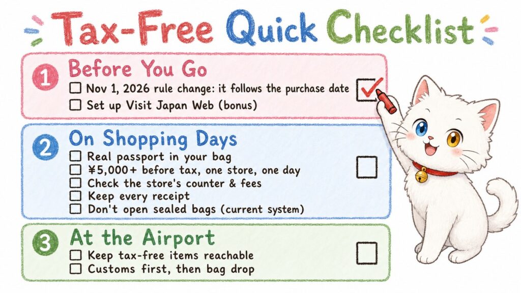Quick checklist for tax-free shopping in Japan